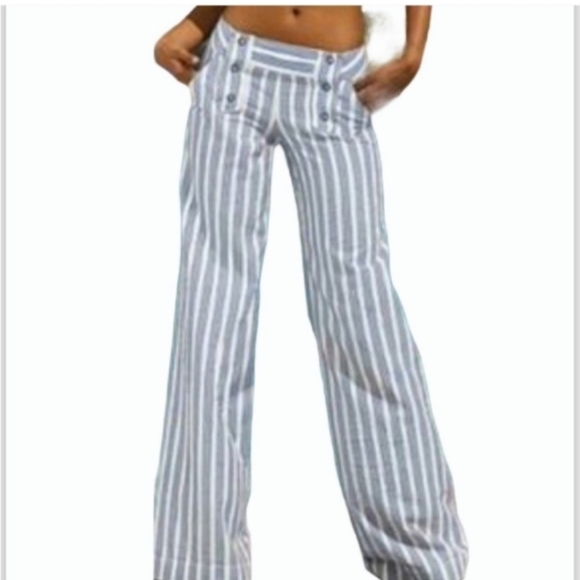 LONDONJEAN Pants - Londen Chino Low Rise Striped Pants Size 8